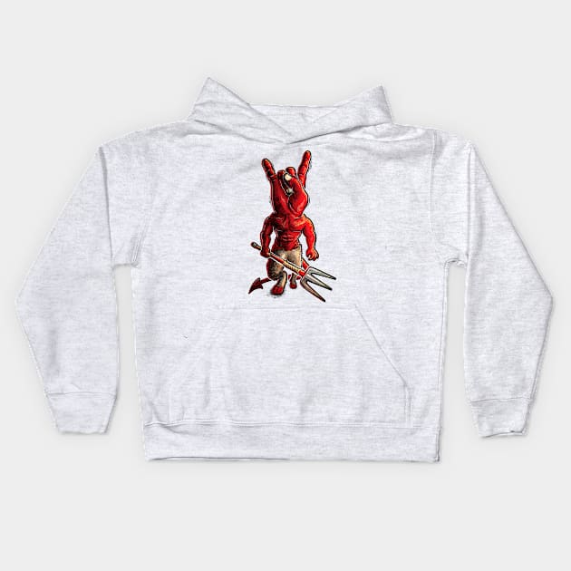 Metal devil Kids Hoodie by raxarts